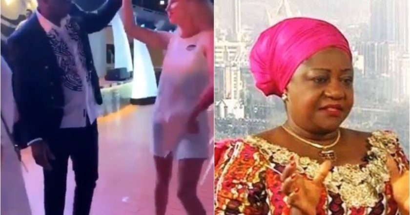 Fayose spotted dancing with white woman after being allowed to travel abroad for medical treatment, Lauretta Onochie reacts