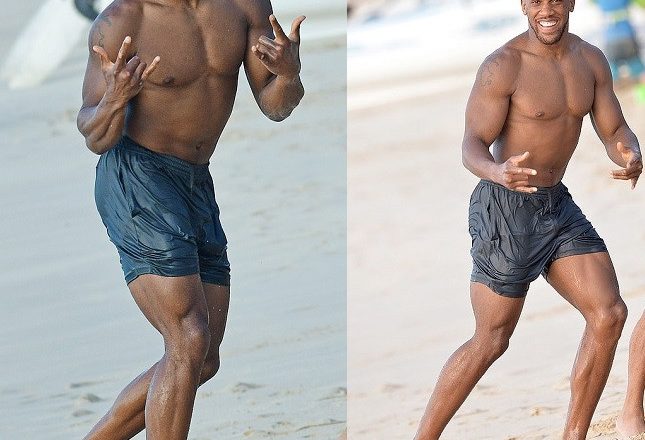 Anthony Joshua Enjoys Beach Day in Barbados, Flaunting Muscular Physique (Photos)