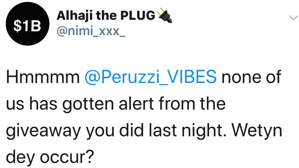 Peruzzi and his fans clash after they accused him of "audio giveaway" and for wasting time in fulfilling the promise he made to them