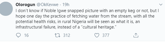 Noble Igwe receives criticisms for a photo he shared showcasing his hometown. He responds