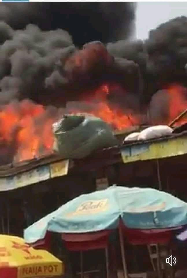 Fire guts Ogbete main market Enugu  (photos)