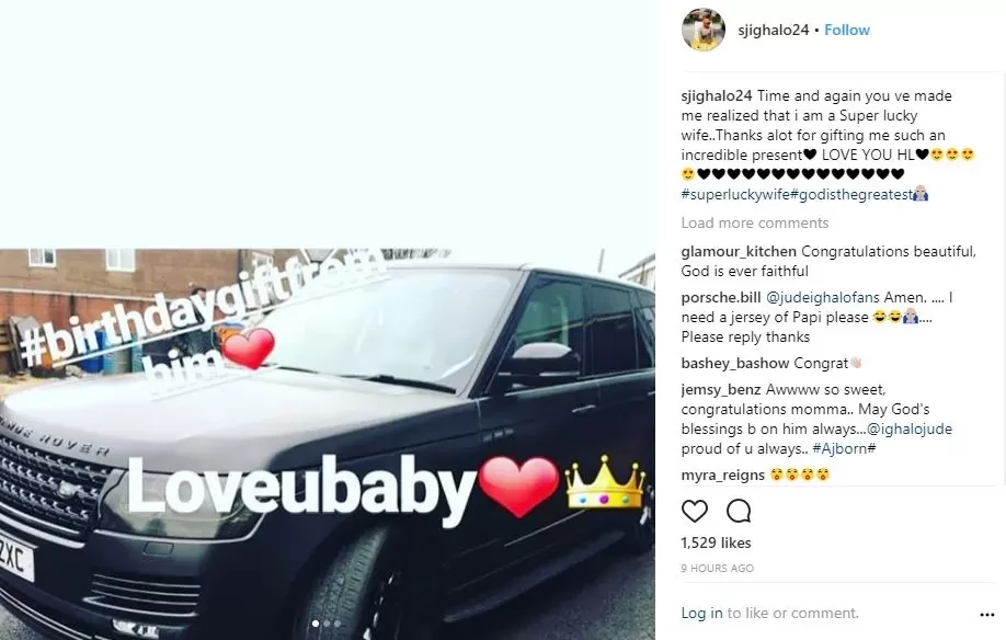 Footballer, Jude Ighalo and wife, Sonia, delete each other's pictures from their ig pages amidst reports of crisis in marriage