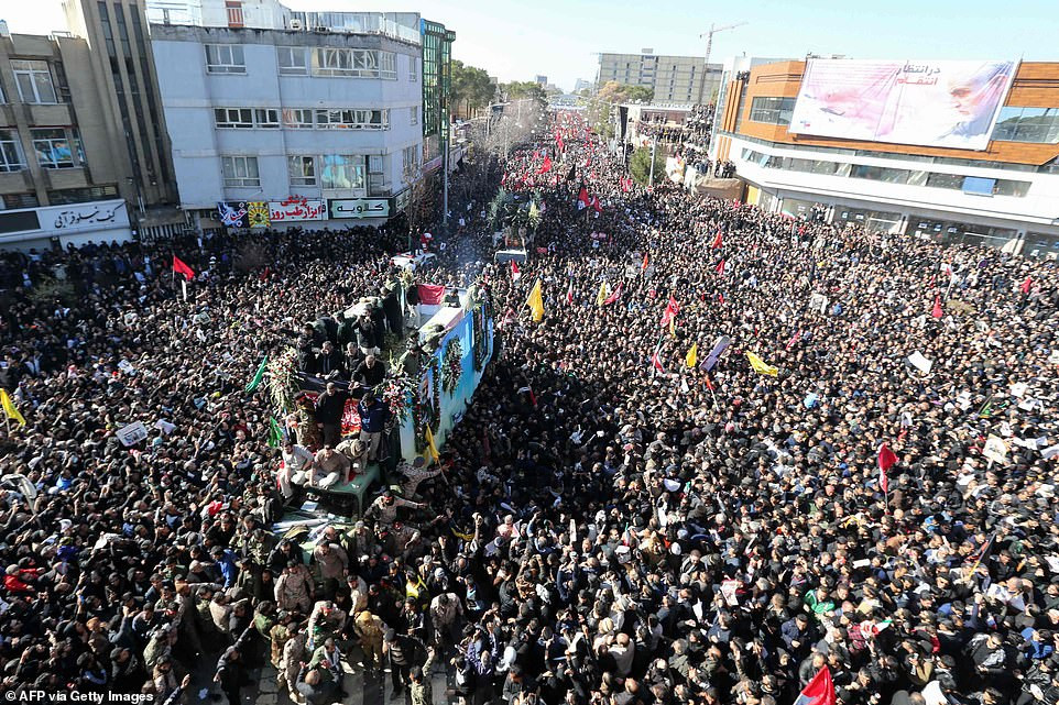 35 mourners die and 48 injured during stampede at funeral of Iranian General Qassem Soleimani