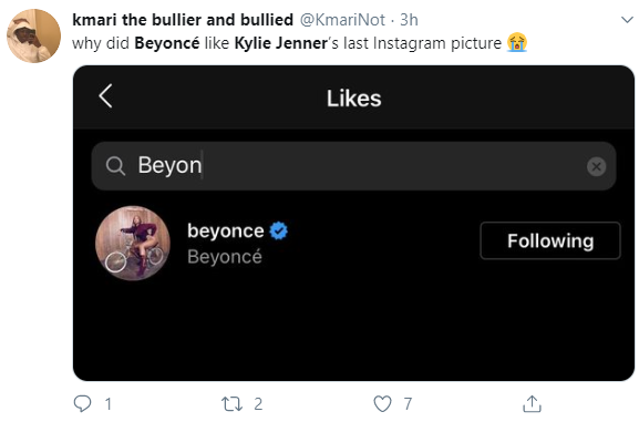 Beyonce liked Kylie Jenner's latest photo and people are making a big deal out of it