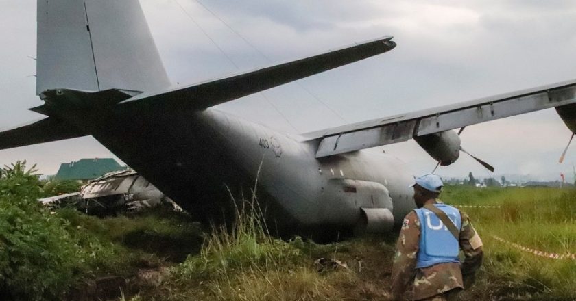 South Africa’s military aircraft carrying UN soldiers crash lands in DR Congo