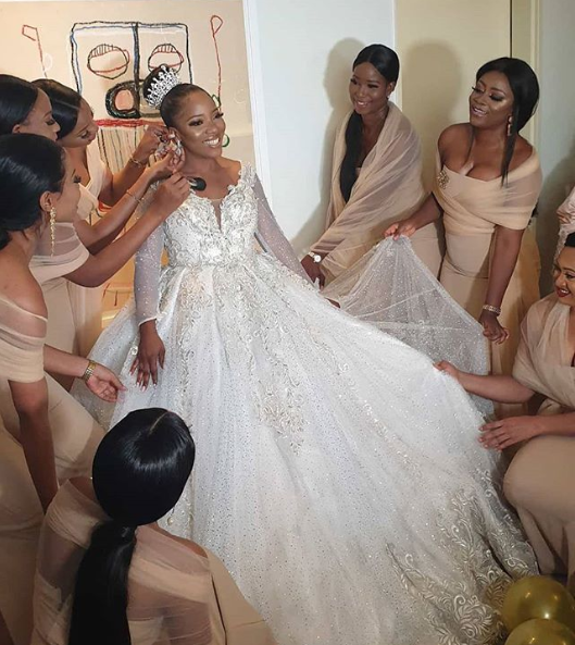Photos and videos from event planner Sandra Ikeji and her husband Arinze Samuel's grand wedding in lagos