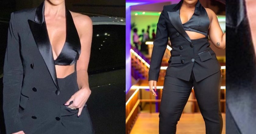 Comparison: OAP Moet Abebe vs Kourtney Kardashian in One-Sleeved Blazer