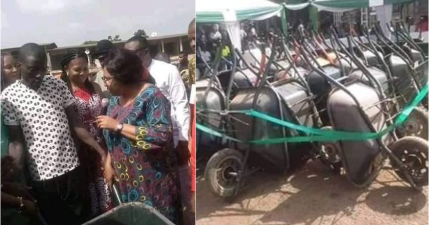 Enugu LGA Chairman allegedly gives out wheel barrows on hire purchase in poverty alleviation project (photos)