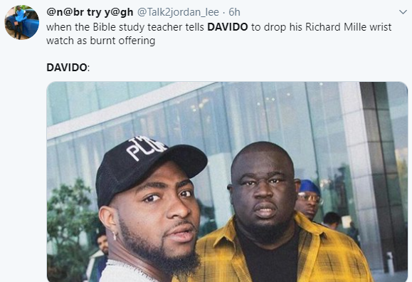 Nigerians react after Davido shares video of himself and BRed attending Bible study in a church