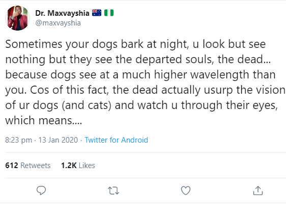<article>
  "The dead are everywhere" Nigerian medical doctor shares spooky explanation of how dead people use bodies of humans and animals to operate