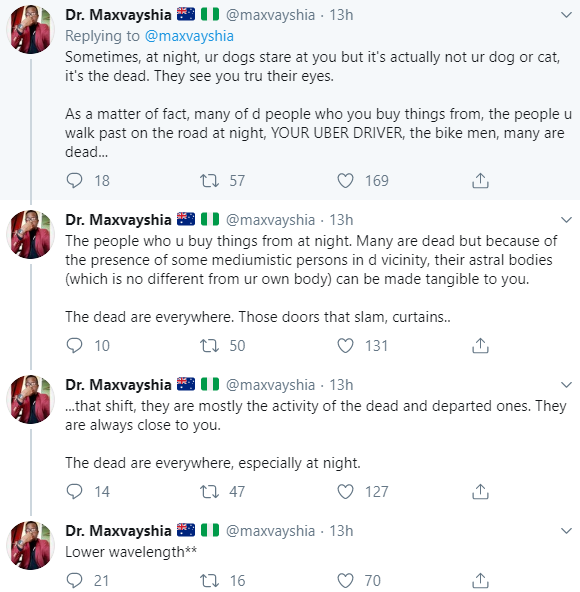 "The dead are everywhere" Nigerian medical doctor shares spooky explanation of how dead people use bodies of humans and animals to operate