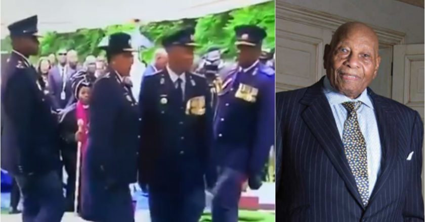 South Africa's Police Service officials march in disarray at the parade for late business mogul, Richard Maponya (video)
