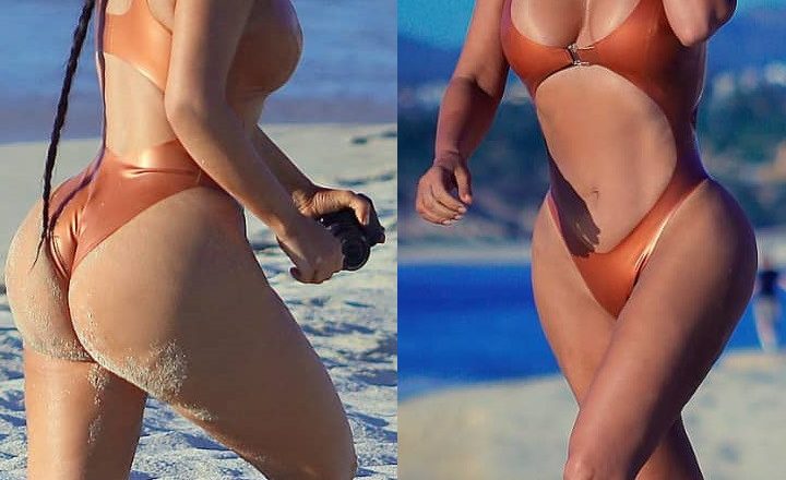 Kim Kardashian Enjoys Beach Getaway in Mexico With Friends