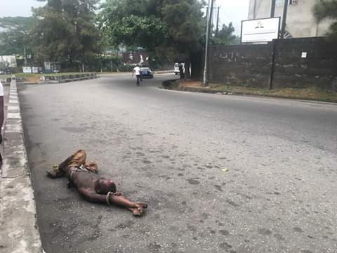 <section>
  Corpse of suspected petty criminal discovered with bound hands and legs in Calabar street (graphic photos)