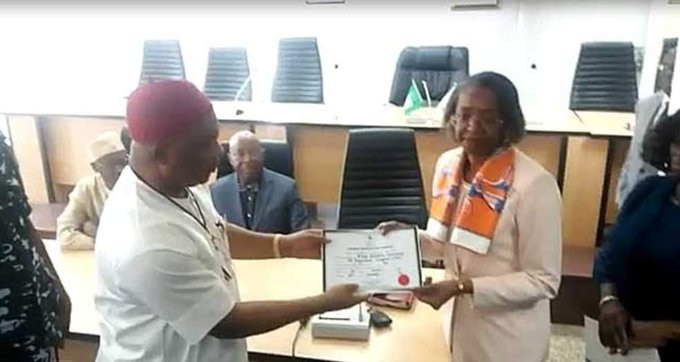 Hope Uzodinma, Imo State Governor-Elect, Receives His Certificate of Return from INEC (Photos)
