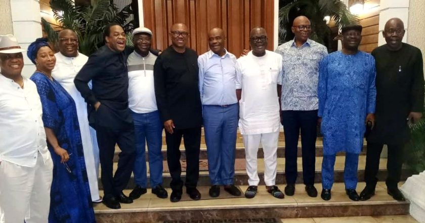 Meeting of Peter Obi and PDP Governors in Rivers state
