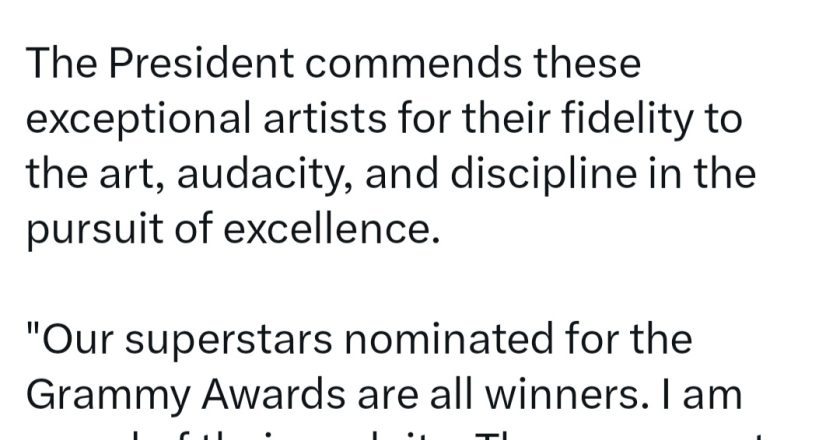Tinubu Encourages Nigerian Grammy Nominees Despite Loss