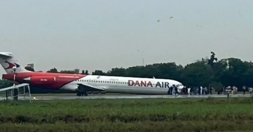 URGENT: Plane operated by Dana Air forced to make emergency landing in Lagos