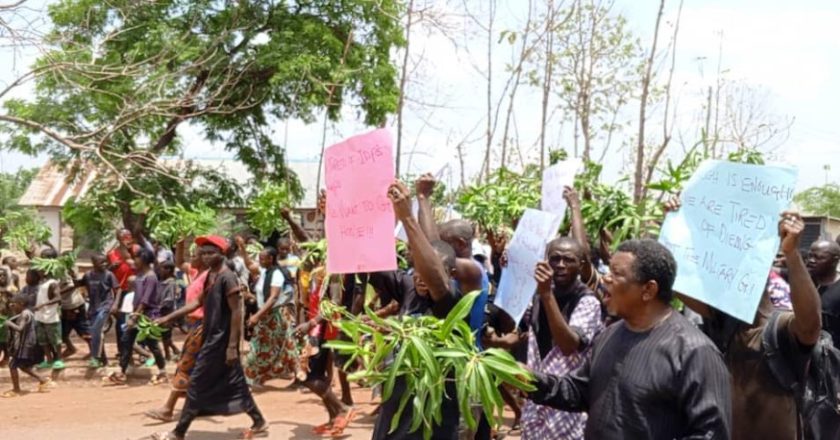 Protesters in Benue Block Road in Response to Killings