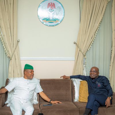 Former PDP Governor Ihedioha Meets Labour Party’s Governor Otti Following Party Exit