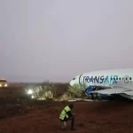 A Boeing 737 skids off the runway at Senegal airport, injuring 10 people