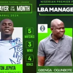 Clinton Jephta and Gbenga Ogunbote Named NPFL Player and Coach of the Month