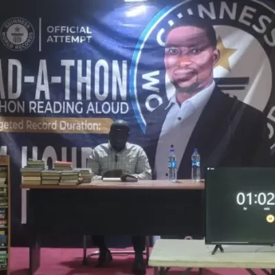 Former student union leader embarks on a quest to establish a 214-hour reading record