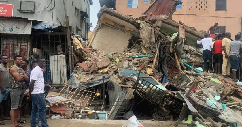Tragic Incident: Two-storey building collapse in Lagos Island traps many
