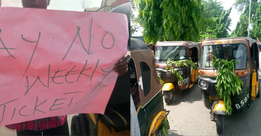 Umuahia tricycle operators express discontent over weekly ticketing and petrol price surge