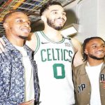 Attending NBA Finals: Lookman and Aribo Share Fun Moment with Jayson Tatum