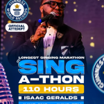 A Nigerian singer kicks off a 110-hour sing-a-thon in the US
